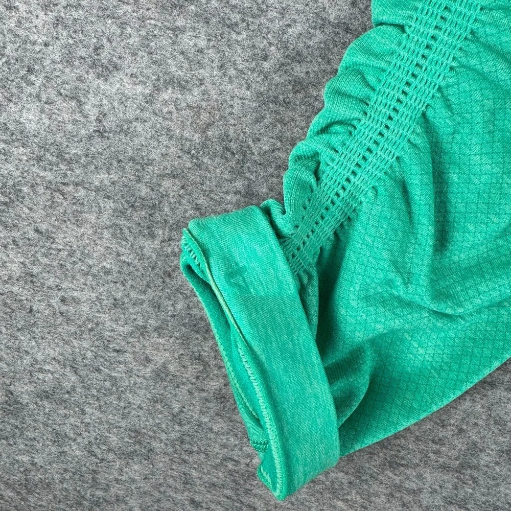 Lululemon In The Flow Crop Leggings Mid Rise W6997S Very Green Womens 4